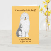 Congratulatie on new pet cards, customize kaart (Gele Bloem)
