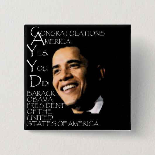 CONGRATULATIES AMERIKA VIERKANTE BUTTON 5,1 CM (Voorkant)