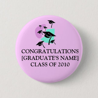 CONGRATULATIES[NAAM VAN DE GRADUATE]KLASSE VAN 201 RONDE BUTTON 5,7 CM