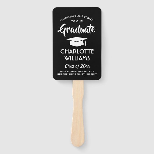 Congratulations 1 Photo Black and White Graduation Handwaaier (Voorkant)