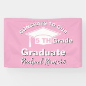 Congratulations 5th Grade Graduation Pink Spandoek (Horizontaal)
