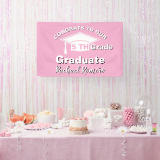 Congratulations 5th Grade Graduation Pink Spandoek