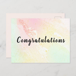 Congratulations Aquarelle Pastel Briefkaart