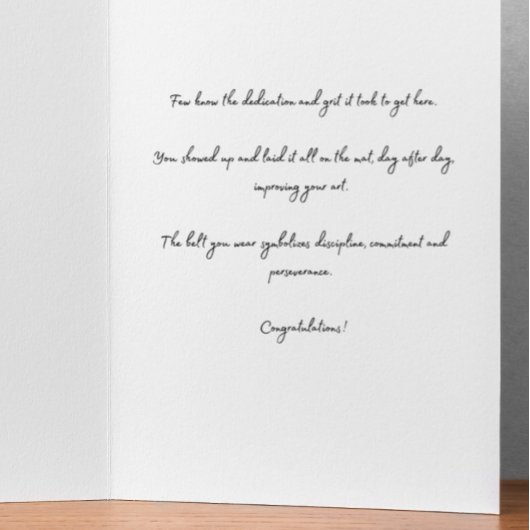 Congratulations Black Belt Karate Card Kaart