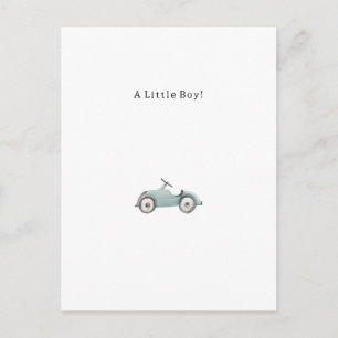 Congratulations Blue Car New Baby Birth Card Briefkaart