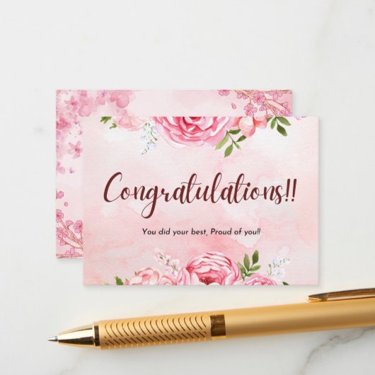 Congratulations Celebration Invitation Card (Devant/Arrière en situation)