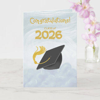 Congratulations Class of 2026 Black Graduation Cap Kaart