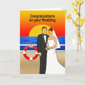 Congratulations Cruise Ship Wedding Greeting Kaart (Gele Bloem)