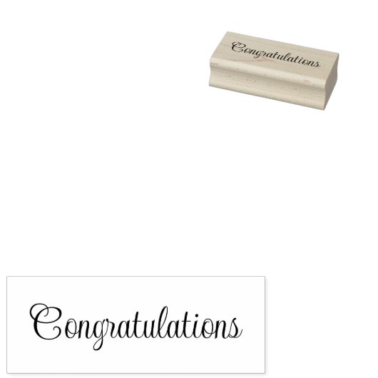 Congratulations Cursive Script Text Template Rubberstempel (Gestempeld)