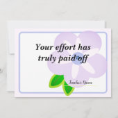 Congratulations Fantastic Effort Today Card Kaart (Achterkant)