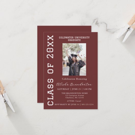 Congratulations Graduate Photo Party Invitation (Devant/Arrière en situation)