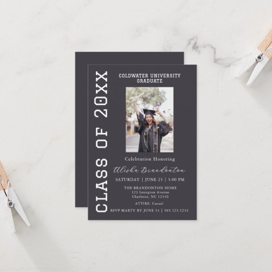 Congratulations Graduate Photo Party Invitation (Devant/Arrière en situation)