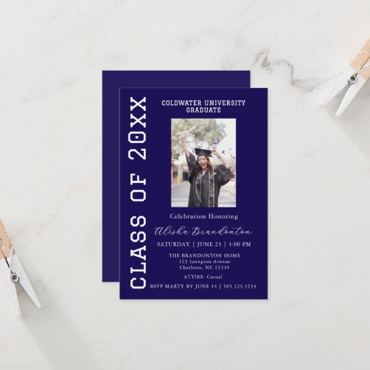 Congratulations Graduate Photo Party Invitation (Devant/Arrière en situation)