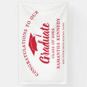 Congratulations Graduate Simple Red And White Spandoek (Verticaal)