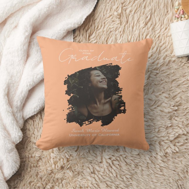 Congratulations Graduation Customizable Photo Text Kussen (Deken)