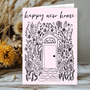 Congratulations Happy New Home Garden Door Custom Kaart