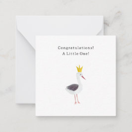 Congratulations Little Baby Newborn Birth Stork Notitiekaartje