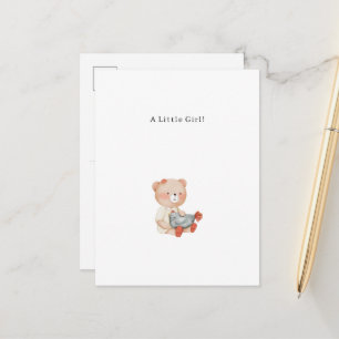 Congratulations Little Girl New Baby Birth Card Briefkaart