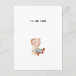 Congratulations Little Girl New Baby Birth Card Briefkaart