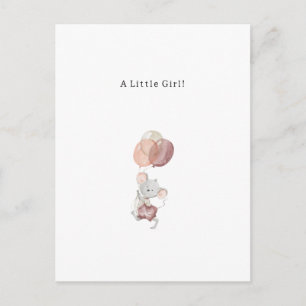 Congratulations Little Mouse New Baby Birth Card Briefkaart