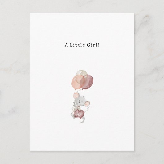 Congratulations Little Mouse New Baby Birth Card Briefkaart (Voorkant)