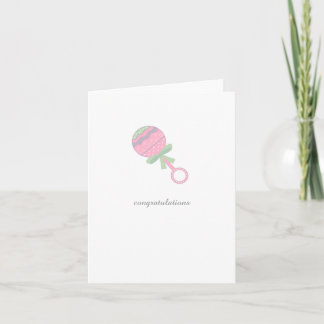 Congratulations New Baby Shower Card Baby Rattle Kaart