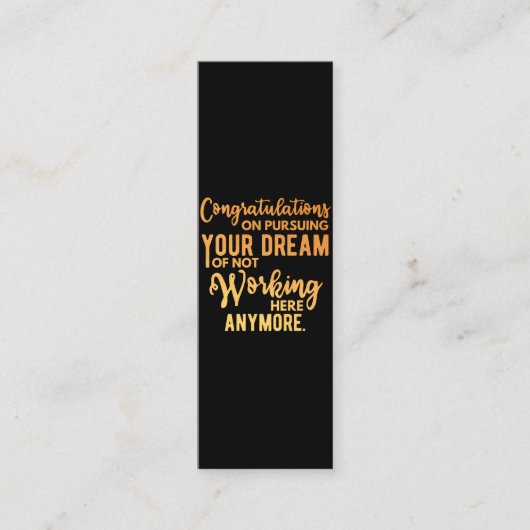 Congratulations on Pursuing Your Dream Klantenkaartje (Voorkant)