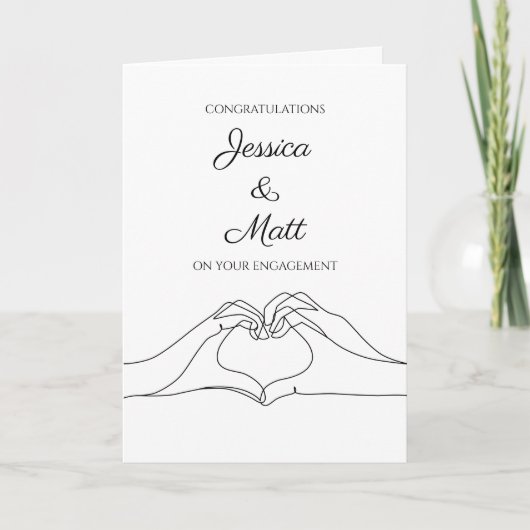 Congratulations on Your Engagement with Heart Hand Kaart (Voorkant)
