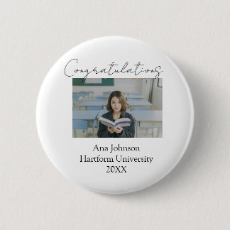 Congratulations photo graduate name university yea ronde button 5,7 cm