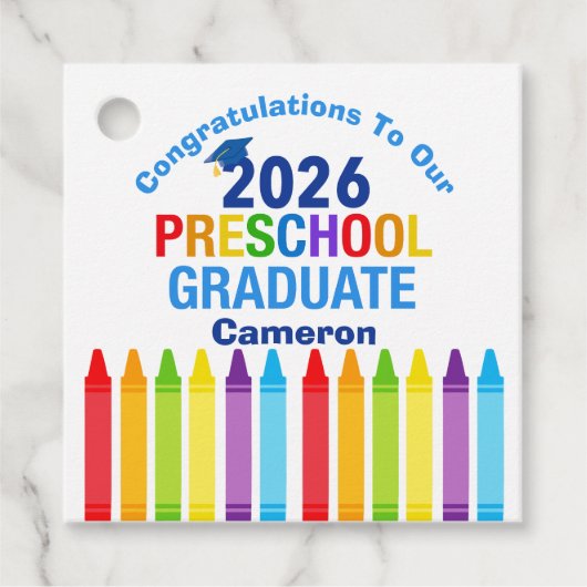 Congratulations Preschool Graduate Custom Party Bedankjes Labels (Voorkant)