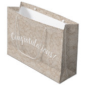 Congratulations!- Quantum Weave Neutral Large Gift Groot Cadeauzakje (Voorkant Gekanteld)