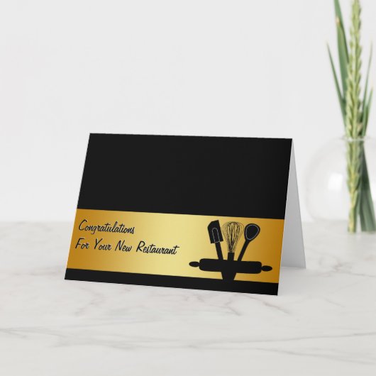 Congratulations Restaurant New Business Card Kaart (Voorkant)