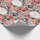 Congratulations Taupe Floral Pattern Cadeaupapier (Hoek)