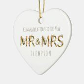 Congratulations to New Mr and Mrs Name Foliage Keramisch Ornament (Links)