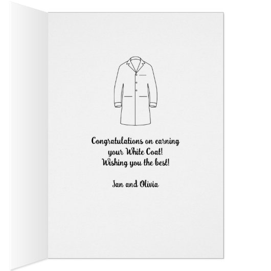 Congratulations White Coat Ceremony Doctor  (Intérieur (Droit))
