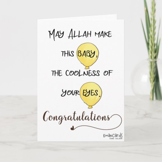 Congratulations with Dua - New Born Kaart (Voorkant)