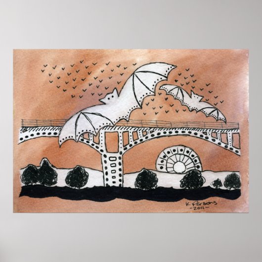 Congres Avenue Bats Poster (Voorkant)