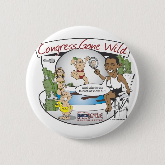 congres in het wild ronde button 5,7 cm (Voorkant)