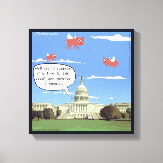 Congres, Pistool Violent & Flying Pigs Canvas Prin (Voorkant)