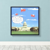 Congres, Pistool Violent & Flying Pigs Canvas Prin Afdruk (Insitu (Houten vloer))