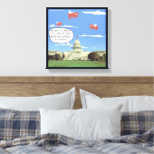 Congres, Pistool Violent & Flying Pigs Canvas Prin Afdruk (Insitu (Slaapkamer))