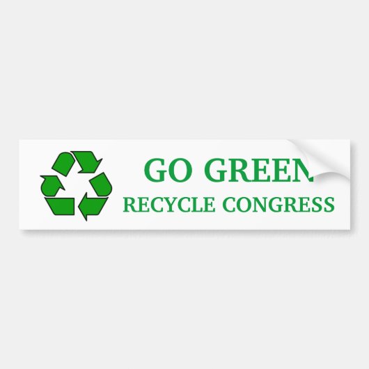 Congres recyclen bumpersticker (Voorkant)