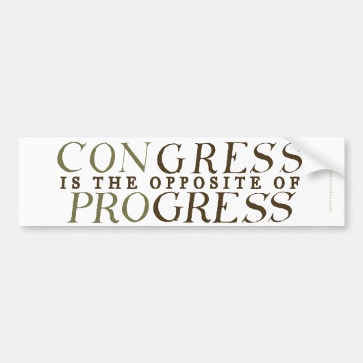 Congres tegen Progress-Bumpersticker Bumpersticker (Voorkant)