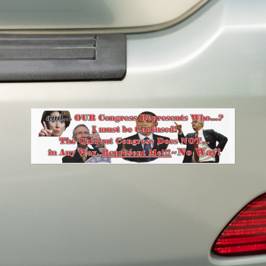 Congres uit controle bumpersticker (Op auto)