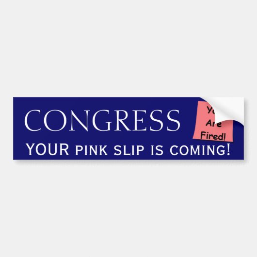 Congress roze slipsticker bumpersticker (Voorkant)