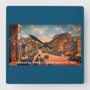  Congresstraat, Portsmouth, NH Foto Vierkante Klok