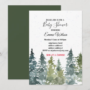 Conifer Pine Tree, baby shower-uitnodiging Kaart