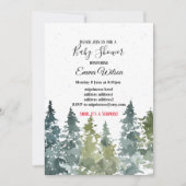 Conifer Pine Tree, invitation baby shower (Devant)