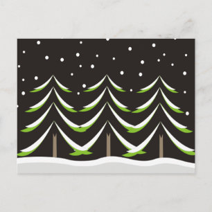 Coniferen in de winter briefkaart