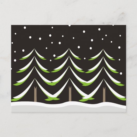 Coniferen in de winter briefkaart (Voorkant)